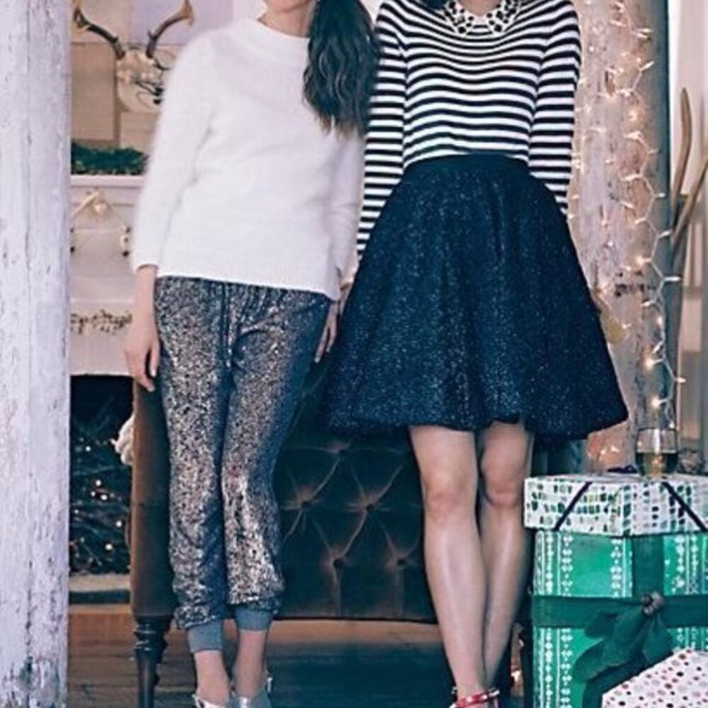 Anthropologie Women Polaris Sparkle Skirt